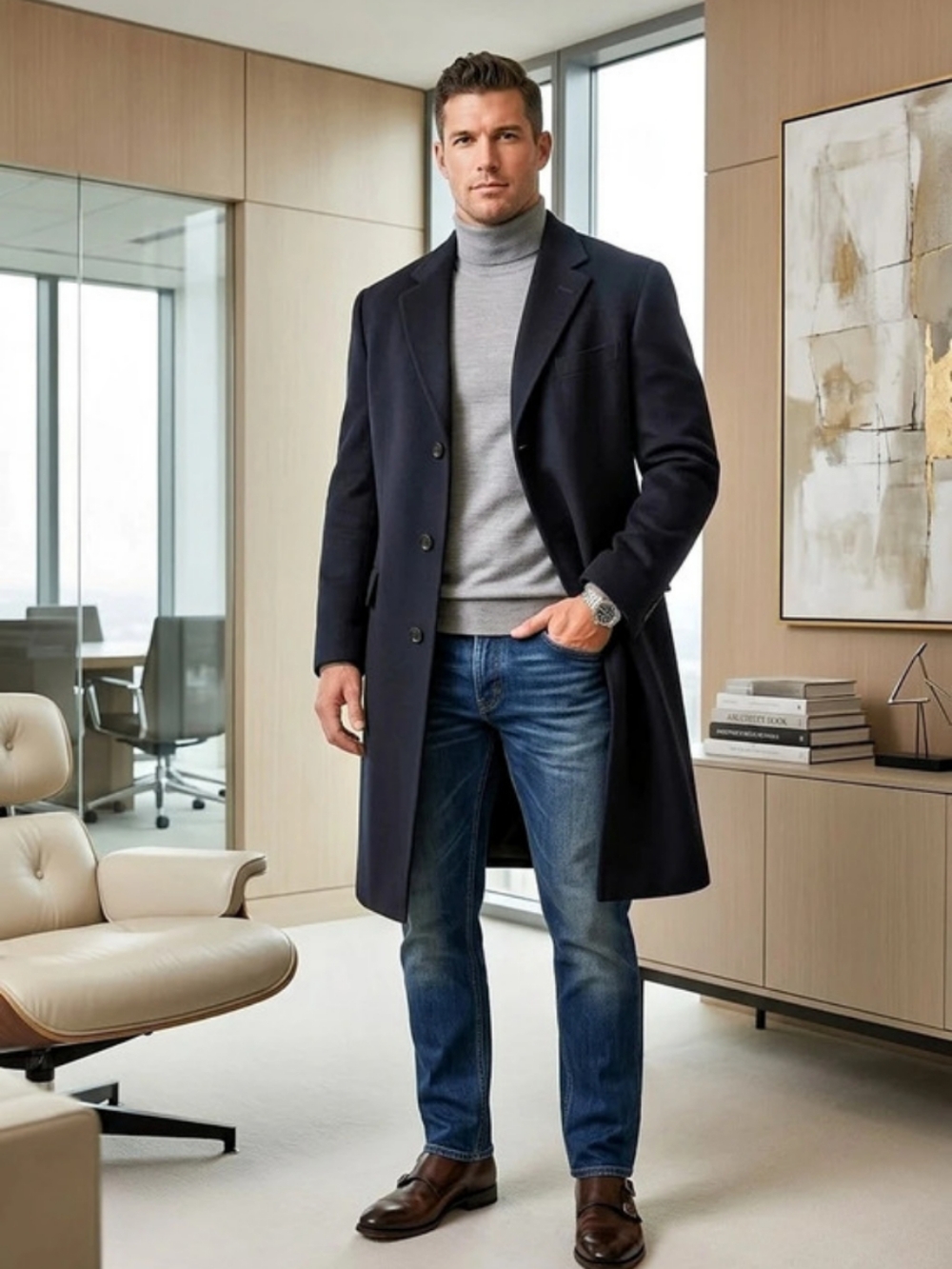 💫 ERES ($1,200)RARE VTG NWT Luxury French FashionHouse Wool-Cashmere Coat SzXLT